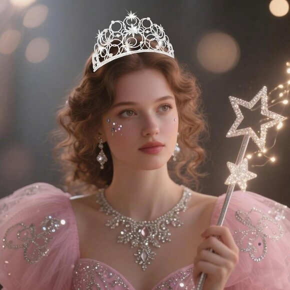 Crystal Tiara for Women Alloy Crown with Comb Queen Princess Headpiece main image 6